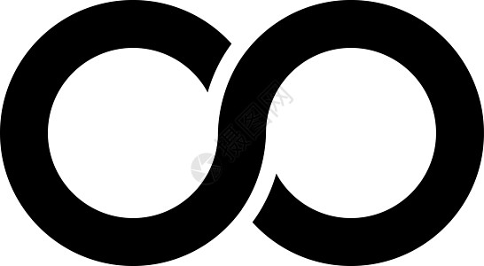 简单的黑色无限 ico圆形纽线环形网络数学条纹标识符号运动物理图片
