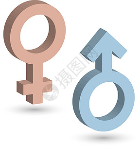 蓝色和粉红色的 3D 男性和女性符号 地面上有阴影 它制作图案 Eps10 矢量女士异性性别厕所插图团体反射浪漫女孩夫妻图片