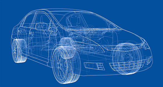 概念车蓝图运输驾驶陈列室车辆数字化框架车轮保险杠3d技术背景图片