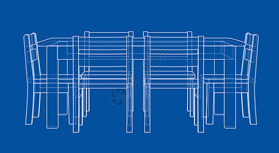 有主席席位的表格 3d 插图墨水房子大厅建造办公室咖啡家具扶手椅素描方案图片