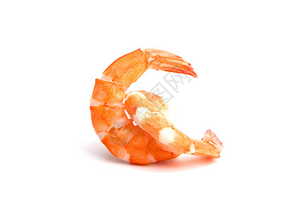 白底孤立的橙色虾类宏观小吃动物老虎贝类橙子红色饮食国王食物图片
