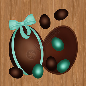 复活节巧克力蛋装饰包装彩蛋插图巧克力糖果庆典甜点快乐礼物惊喜背景图片