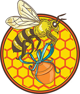 大黄蜂 携带蜜壶蜂蜜圈图片