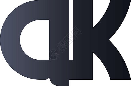 AK K Black 初步字母Logo设计 大胆的单词标志图片