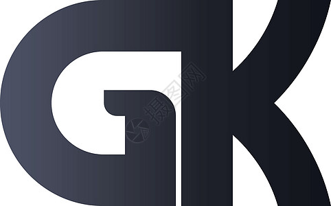 字母logoGK GK K 黑色初始字母 Logo 设计 粗体单词标志设计图片