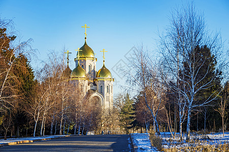 教堂正教会的金色圆顶风景纪念碑妈妈们天炉基督圣人地标旅游寺庙历史建筑学图片