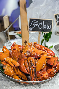 螃蟹爪国王动物贝类美食午餐橙子盘子营养爪子海鲜图片