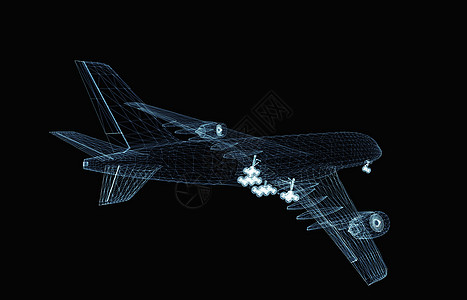抽象的数字飞机假期技术旅游喷射3d航班蓝色商业绘画数据图片