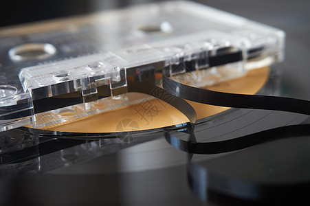 Retro 音频磁带 长播放的乙烯唱片图片