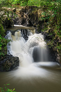 Tawau Hills公园瀑布溪流热带绿色丛林森林摄影自然保护区风景图片