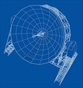 射电望远镜概念大纲 韦克托研究射电草图信号科学全球盘子天线风景商业图片