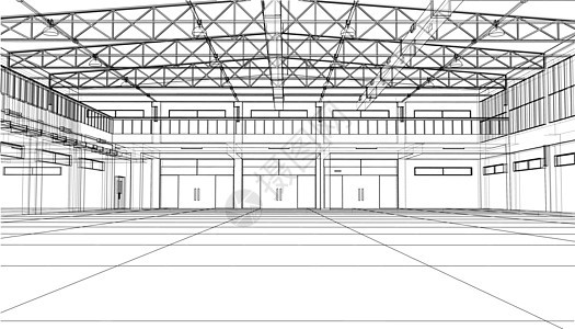 室内草图 韦克托大厅仓库窗户商业项目插图技术素描房间桌子图片