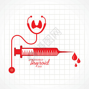 世界甲状腺日海报的矢量图解医学概念分泌内分泌激素教育身体器官活动生物学软骨学家图片