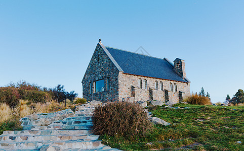 泰卡波湖教堂 南边的坎特伯雷冰川天空高山旅行远足建筑学教堂山脉天堂蓝色图片