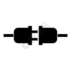 插座和插头图标黑色插图平面样式简单图像电压力量工具出口绳索电源线金属连接器活力电气图片