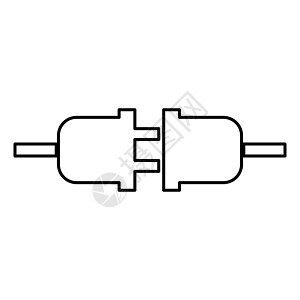 插座和插头图标黑色插图平面样式简单图像连接器出口工具电源线电压绳索工业硬件电气技术图片