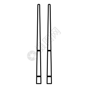 中国筷子图标黑色插图平面样式简单图像文化食物配件工具寿司餐厅竹子用具美食图片