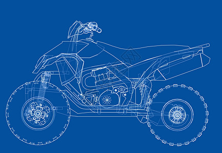 ATV 四轮摩托概念大纲 韦克托草图绘画汽车地形机器四边形摩托车力量运动越野图片