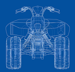 ATV 四轮摩托概念大纲 韦克托越野车汽车插图运动机器运输越野车轮发动机引擎图片