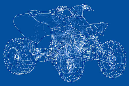 ATV 四轮摩托概念大纲 韦克托汽车渲染运动车轮摩托车车辆机器插图引擎地形图片