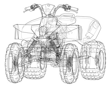ATV 四轮摩托概念大纲 韦克托摩托车自行车发动机力量绘画工程越野车赛车地形引擎图片
