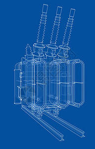 电力变压器概念 韦克托工业电源线密封高压变电站插图衬套密闭草图瓦楞设计图片
