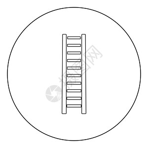 圆形或圆形的木制阶梯图标黑色乡村梯子楼梯家庭工具褐色圆圈国家图片