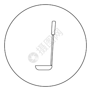 圆形或圆形的汤勺图标黑色微光厨具艺术工具圆圈网络厨师乐器便利烹饪图片