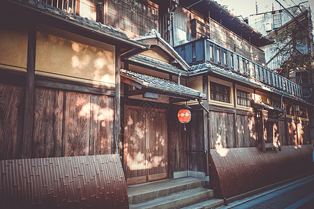 日本京都Gion区传统日本人住房 日式灯光文化旅行地标灯笼景观房子白川建筑花梨背景图片