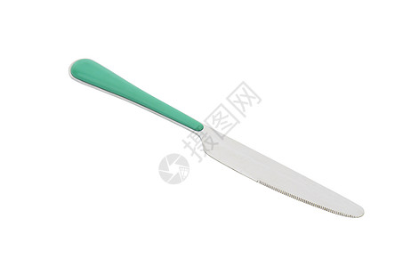 绿色手柄的桌刀厨房刀具用具背景图片