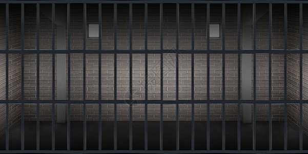 现代监狱素材上锁的监狱黑暗的气氛天花板公寓窗户空白建筑装饰大厅地面办公室风格背景