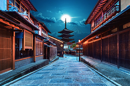 日本京都和Sannen Zaka街文化地标城市神社建筑街道寺庙景观神道宝塔图片