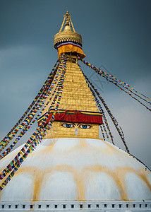 尼泊尔加德满都的大佛纪念碑佛教徒天气旅行文化圆顶遗产寺庙宗教图片