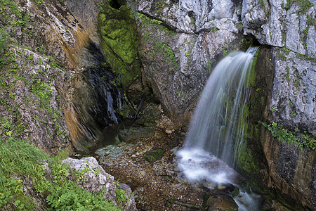 阿波特瑙附近达赫瑟瀑布岩石岩溶瀑布土地高山山脉溪流帝国图片