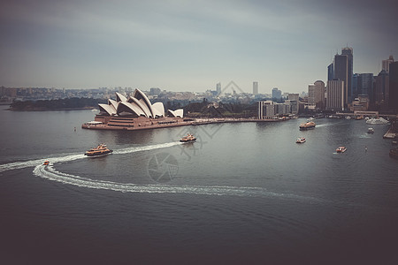 澳大利亚悉尼市中心和歌剧院天际全景城市建筑学歌剧旅游码头吸引力景观天空图片