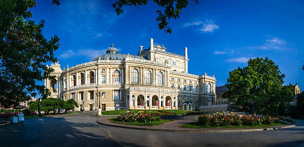 敖德萨歌剧院和芭蕾舞厅房子风格旅游音乐会音乐历史性芭蕾舞正方形旅行街道图片