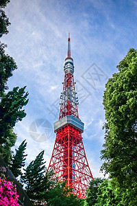 日本东京塔建筑学风景旅行天空晴天病房观光蓝色城市旅游图片