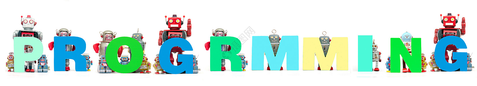 原锡机器人玩具 按住的单词图片