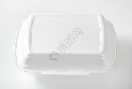 白色快餐食品盒食物泡沫包装空白背景图片