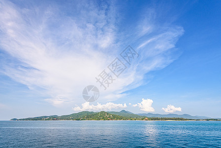 泰国Koha Ngan岛海岸线地平线闲暇海岸海湾景点旅行蓝色海景海洋图片