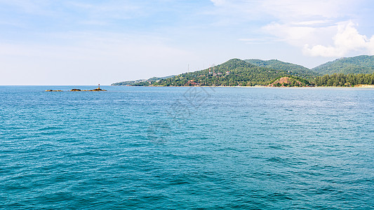 泰国Koha Ngan岛热带景点蓝色海岸线风景海景海洋支撑海岸岩石图片