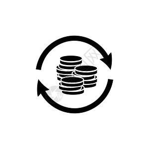 平板样式中的货币转账图标Coin 重新装入图标商业金属财富资金投资现金银行业交换网络储蓄图片