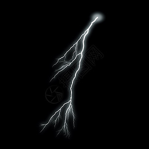 黑色背景上孤立的闪电罢工调子天空收费暴雨风暴天气魔法活力霹雳图片