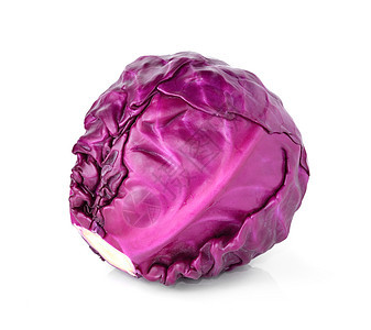 白色背景的红色卷心菜头植物食物生态叶子紫色市场蔬菜油菜环保花园图片