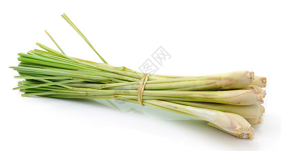 白种背景的柠檬草植物香料团体蔬菜香茅美食柠檬绿色食物白色图片