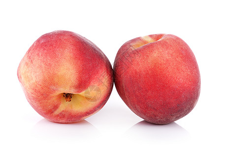 白背景与世隔绝的桃黄色食物油桃农业水果红色桃子美食图片