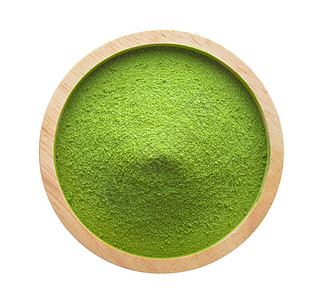 白色背景的碗中的绿茶粉饮料粉末草本健康仪式食物抹茶文化粉状图片