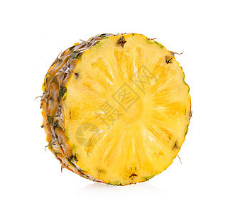 白色背景上的切片菠萝热带黄色甜点水果饮食食物凤梨图片