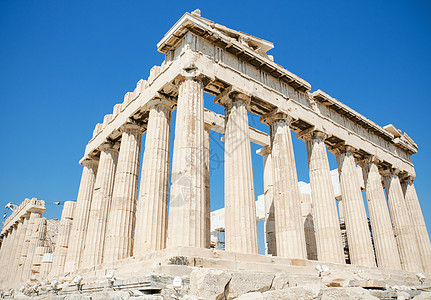 著名帕台农神庙 雅典 希腊寺庙天空废墟游客柱子历史建筑集市大理石吸引力图片