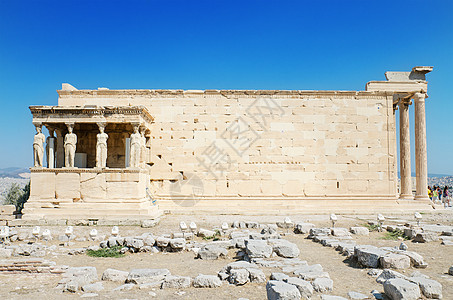 希腊雅典 雅典 Achopolis的著名卡利亚提斯寺庙图片